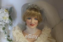 Franklin Mint Princess Diana Doll Porcelain Wedding/Bride Doll Limited Ed