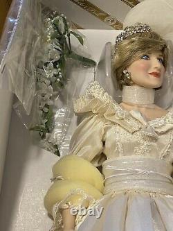 Franklin Mint Princess Diana Doll Porcelain Wedding/Bride Doll Limited Ed. COA
