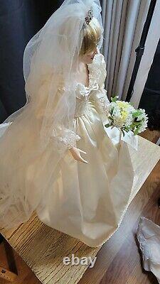 Franklin Mint Princess Diana Doll Porcelain Wedding/Bride Doll MINT CONDITION