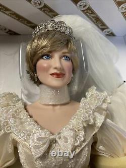 Franklin Mint Princess Diana Doll Porcelain Wedding/Bride Doll MINT CONDITION