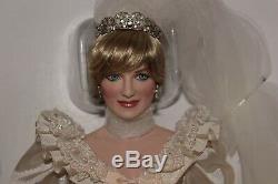 Franklin Mint Princess Diana Doll Porcelain Wedding/Bride Doll Missing COA