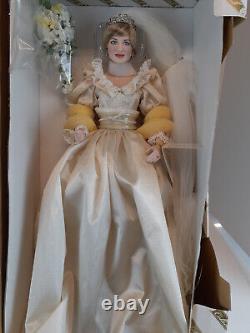 Franklin Mint Princess Diana Doll Porcelain Wedding/Bride Doll NEW