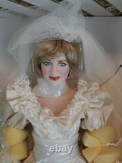 Franklin Mint Princess Diana Doll Porcelain Wedding/Bride Doll NEW W COA READ