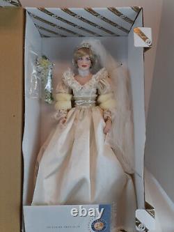 Franklin Mint Princess Diana Doll Porcelain Wedding/Bride Doll NEW W Sealed COA