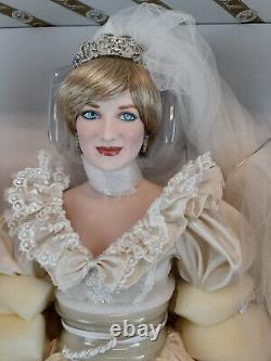 Franklin Mint Princess Diana Doll Porcelain Wedding/Bride Doll NEW W Sealed COA