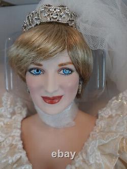 Franklin Mint Princess Diana Doll Porcelain Wedding/Bride Doll NEW W Sealed COA