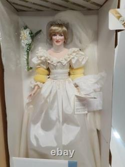 Franklin Mint Princess Diana Doll Porcelain Wedding/Bride Doll NEW With COA
