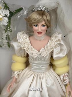 Franklin Mint Princess Diana Doll Porcelain Wedding/Bride Doll Suit Outfit NRFB
