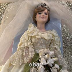 Franklin Mint Princess Diana Doll Porcelain Wedding/Bride Doll / Vintage/collect