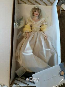 Franklin Mint Princess Diana Doll Porcelain Wedding/Bride Doll W SEALED COA LE