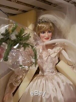 Franklin Mint Princess Diana Doll Porcelain Wedding Bride Wales collectible rare