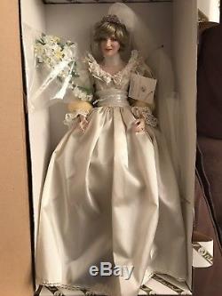 Franklin Mint Princess Diana Porcelain Bride/Bridal Doll NRFB WithCOA