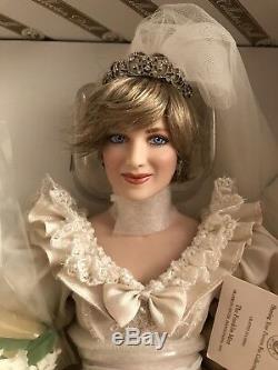 Franklin Mint Princess Diana Porcelain Bride/Bridal Doll NRFB WithCOA
