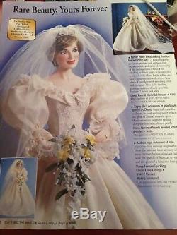 Franklin Mint Princess Diana Porcelain Bride/Bridal Doll NRFB WithCOA