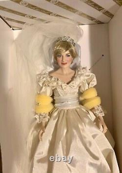 Franklin Mint Princess Diana Porcelain Doll Wedding/Bride Limited Edition+COA