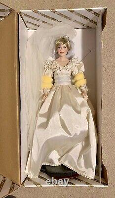 Franklin Mint Princess Diana Porcelain Doll Wedding/Bride Limited Edition+COA