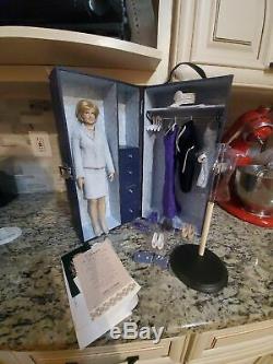 Franklin Mint Princess Diana Porcelain Doll with trunk wardrobe clothes shoe lot