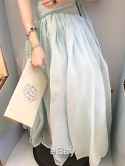 Franklin Mint Princess Diana Porcelain Portrait Doll Blue Cannes Festival Dress
