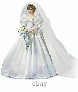 Franklin Mint Princess Diana Porcelain Wedding Bride Doll W COA And Shipping Box