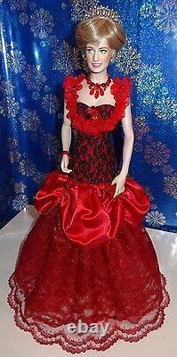 Franklin Mint Princess Diana Porcelain red gown dress accessories only NO DOLL