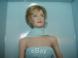 Franklin Mint Princess Diana Portrait Porcelain Doll Light Blue Gown NRFB