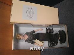 Franklin Mint Princess Diana porcelain 16 Inch Doll In Black Dress NEW COA