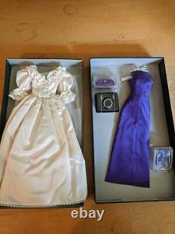 Franklin Mint Princess Diana porcelain doll and several dresses/accessories