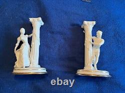 Franklin Mint Romeo & Juliet Bowl (1987) & Candlesticks (1986) Fine Porcelain