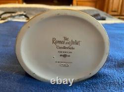 Franklin Mint Romeo & Juliet Bowl (1987) & Candlesticks (1986) Fine Porcelain