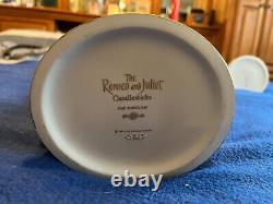 Franklin Mint Romeo & Juliet Bowl (1987) & Candlesticks (1986) Fine Porcelain