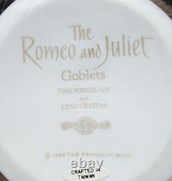 Franklin Mint Romeo and Juliet Goblets Porcelain Set of 8