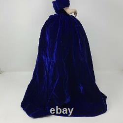 Franklin Mint Scarlett OHara Doll Portrait Dress Porcelain Blue Velvet Dress