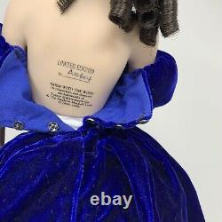 Franklin Mint Scarlett OHara Doll Portrait Dress Porcelain Blue Velvet Dress