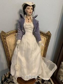 Franklin Mint Scarlett OHara Mill Doll, Porcelain, very RARE! COA! Blue/white