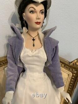 Franklin Mint Scarlett OHara Mill Doll, Porcelain, very RARE! COA! Blue/white