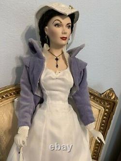 Franklin Mint Scarlett OHara Mill Doll, Porcelain, very RARE! COA! Blue/white