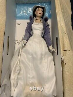 Franklin Mint Scarlett OHara Mill Doll, Porcelain, very RARE! COA! Blue/white