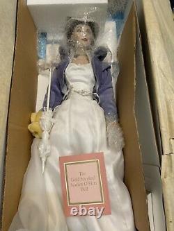 Franklin Mint Scarlett OHara Mill Doll, Porcelain, very RARE! COA! Blue/white