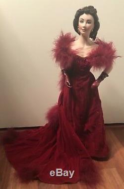 Franklin Mint Scarlett O'Hara Gone with the Wind Porcelain Doll Red Velvet Dress