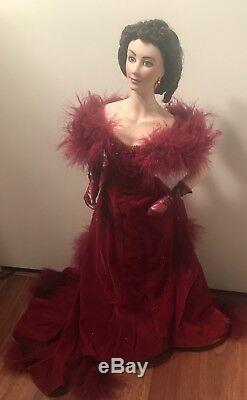 Franklin Mint Scarlett O'Hara Gone with the Wind Porcelain Doll Red Velvet Dress