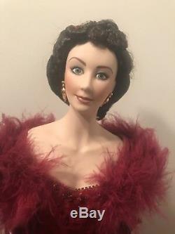 Franklin Mint Scarlett O'Hara Gone with the Wind Porcelain Doll Red Velvet Dress