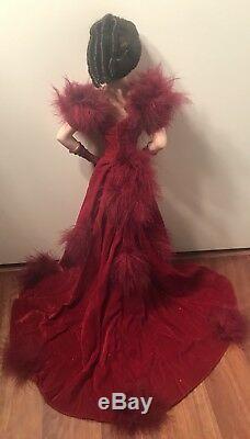 Franklin Mint Scarlett O'Hara Gone with the Wind Porcelain Doll Red Velvet Dress