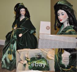 Franklin Mint Scarlett O'Hara Porcelain Doll Ltd 50th Anniv with Diamonds Emeralds