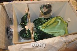 Franklin Mint Scarlett O'Hara Porcelain Doll Ltd 50th Anniv with Diamonds Emeralds