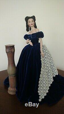 Franklin Mint Scarlett O'hara Porcelain Portrait Doll Velvet, Box