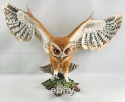 Franklin Mint Screech Owl By George McMonigle Fine Porcelain Hand Painted 1990