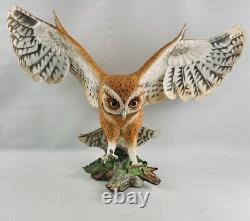 Franklin Mint Screech Owl By George McMonigle Fine Porcelain Hand Painted 1990