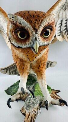 Franklin Mint Screech Owl By George McMonigle Fine Porcelain Hand Painted 1990