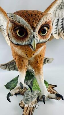 Franklin Mint Screech Owl By George McMonigle Fine Porcelain Hand Painted 1990