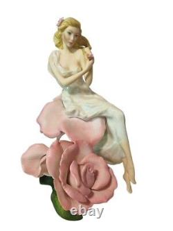 Franklin Mint Sculpture Figurine Lady Rose Jegou 1988 Flower Statue 9 RARE vtg